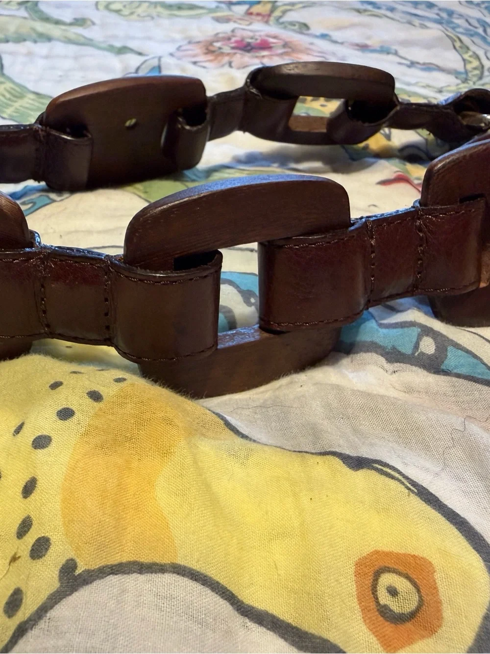 Brighton Dark Brown Leather Belt with Filigree Gold Buckle